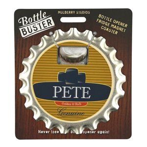 Pete Bottle Buster Bottle Opener Fridge Magnet Coaster Pre-Personalized